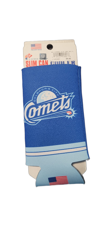 OKC Comets Primary Script 12oz Slim Can Cooler